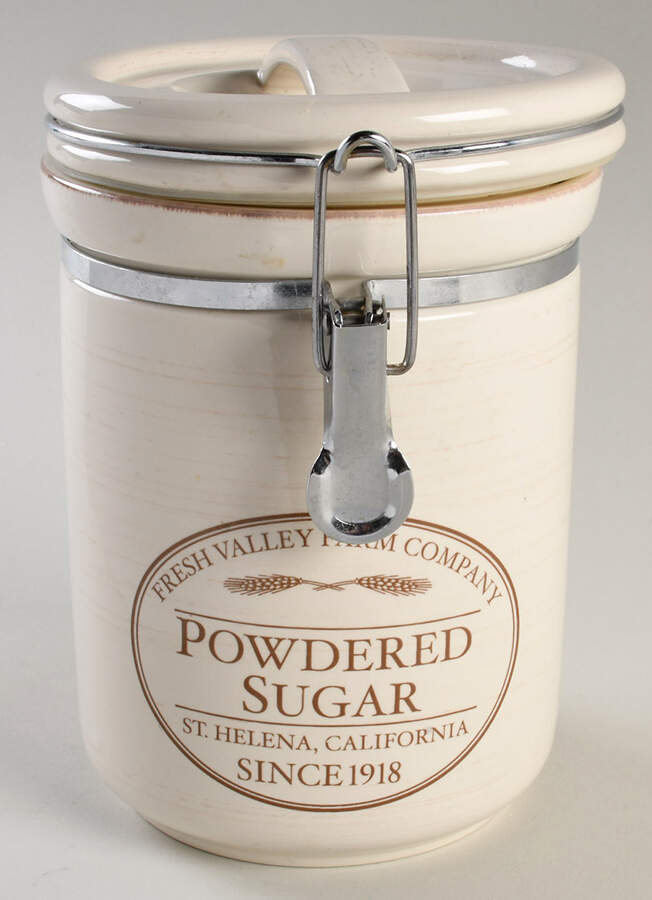 Fresh Valley Powdered Sugar Canister with Hinged Lid by Chefs-1