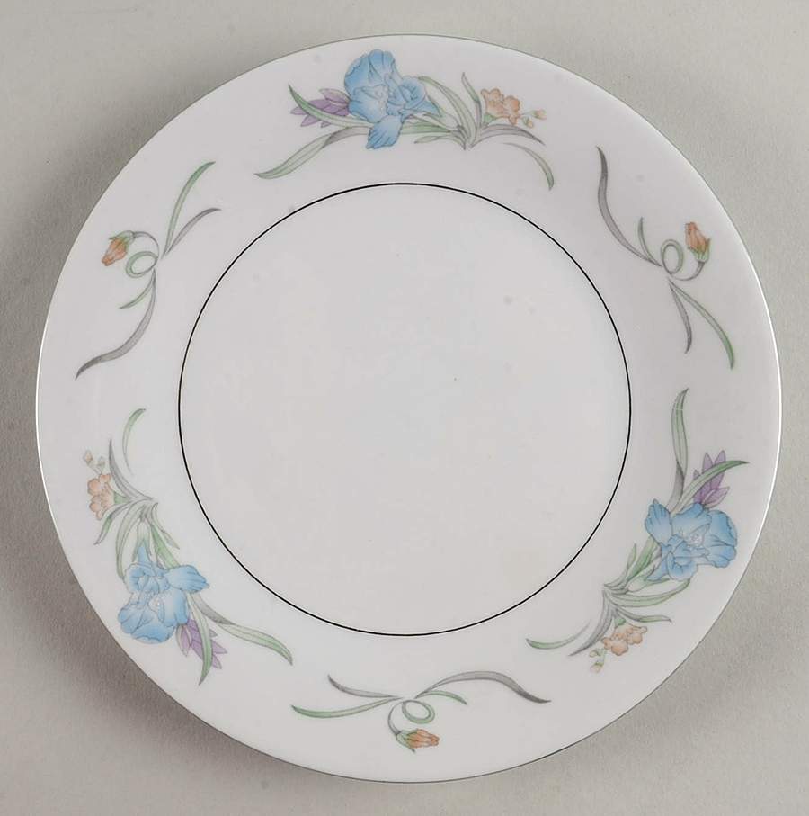 Lily (Platinum Verge) Salad Plate by China Pearl-1