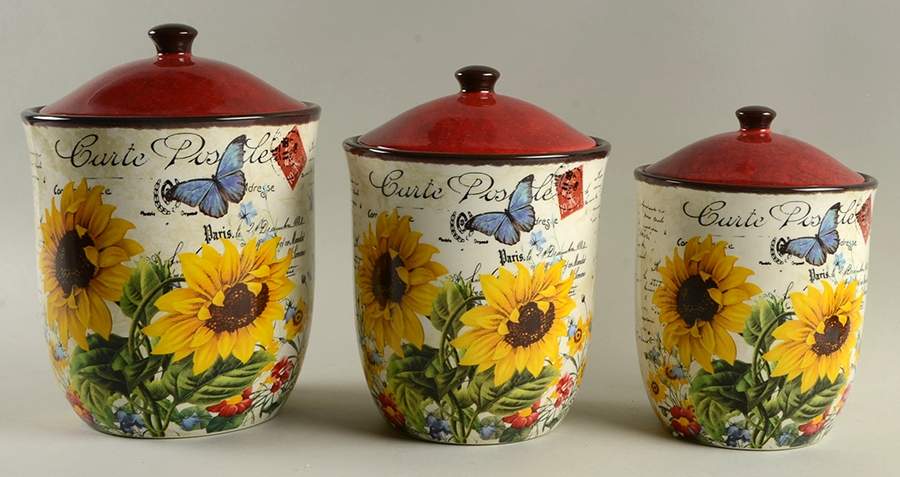 Sunflower Meadow (3 Piece) Canister Set (Box Set) by Certified International-1