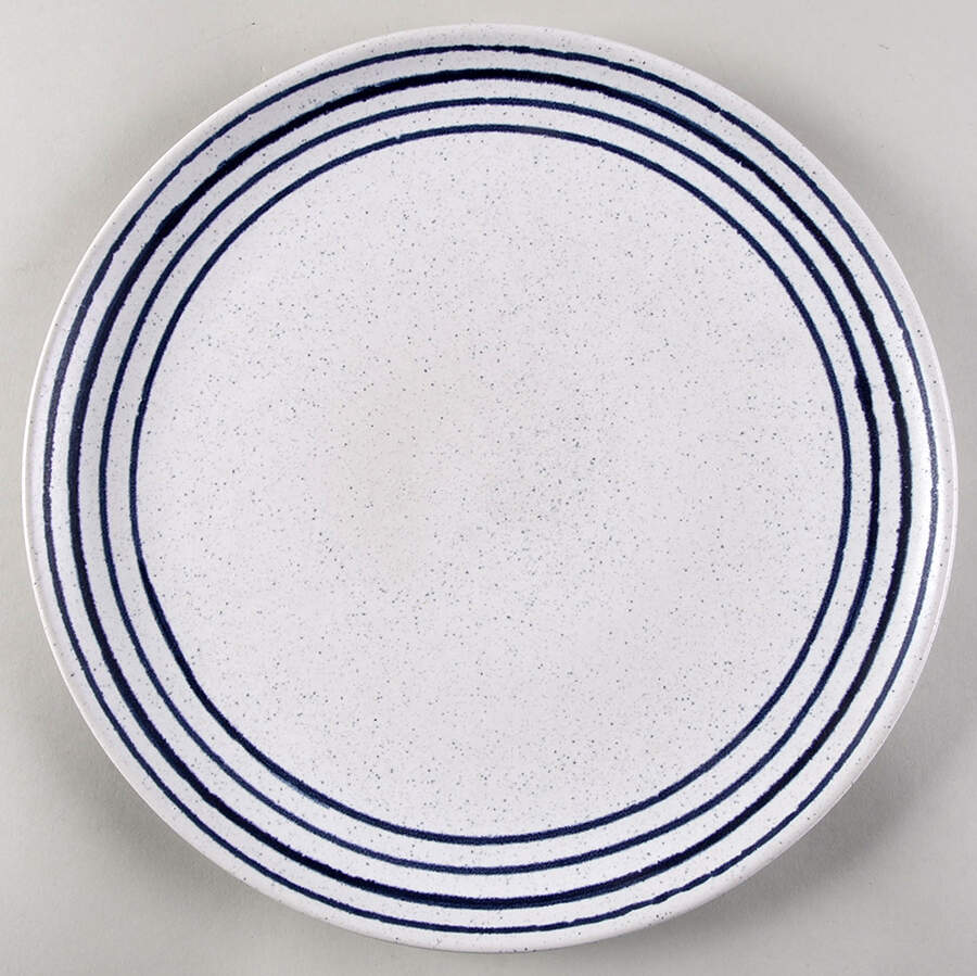 Lina Blue Stripe Dinner Plate by Crate & Barrel-1