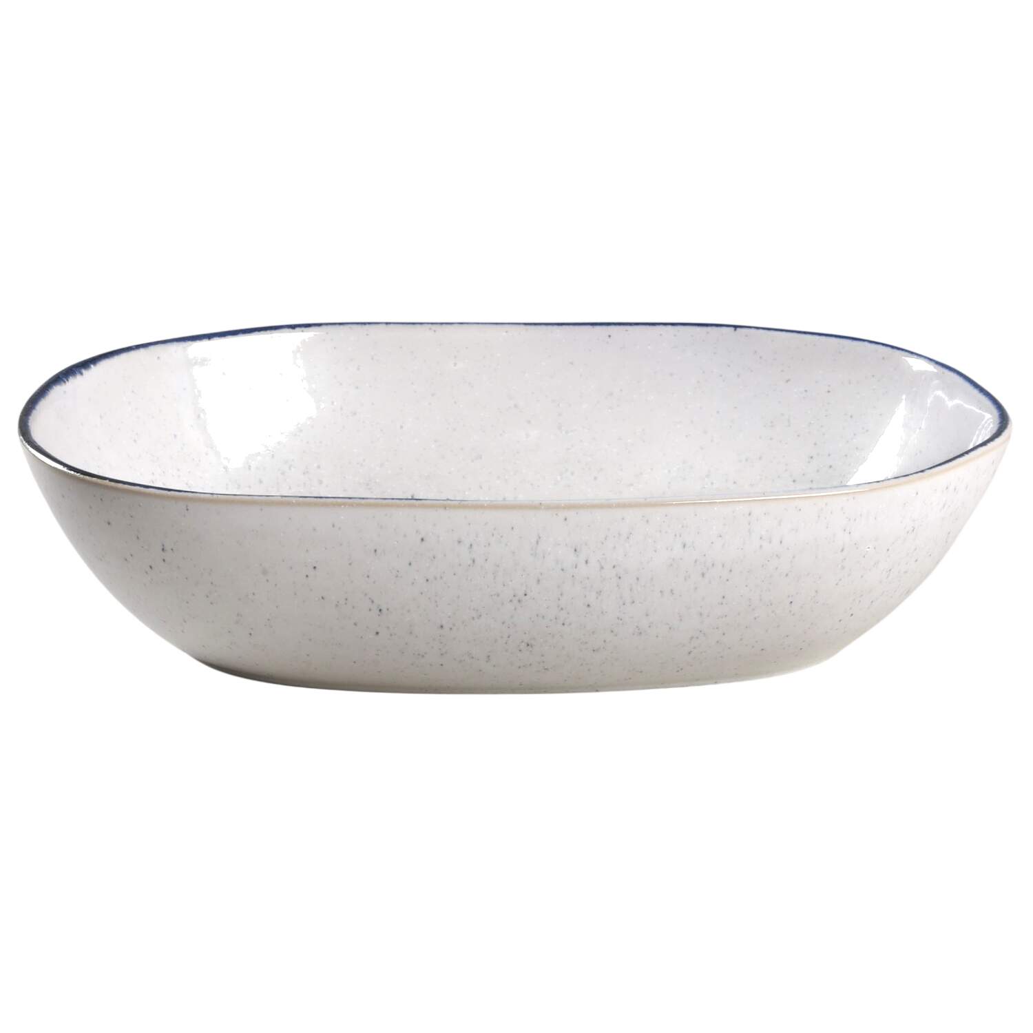 Lina Blue Stripe 10" Oval Serving Bowl by Crate & Barrel-1