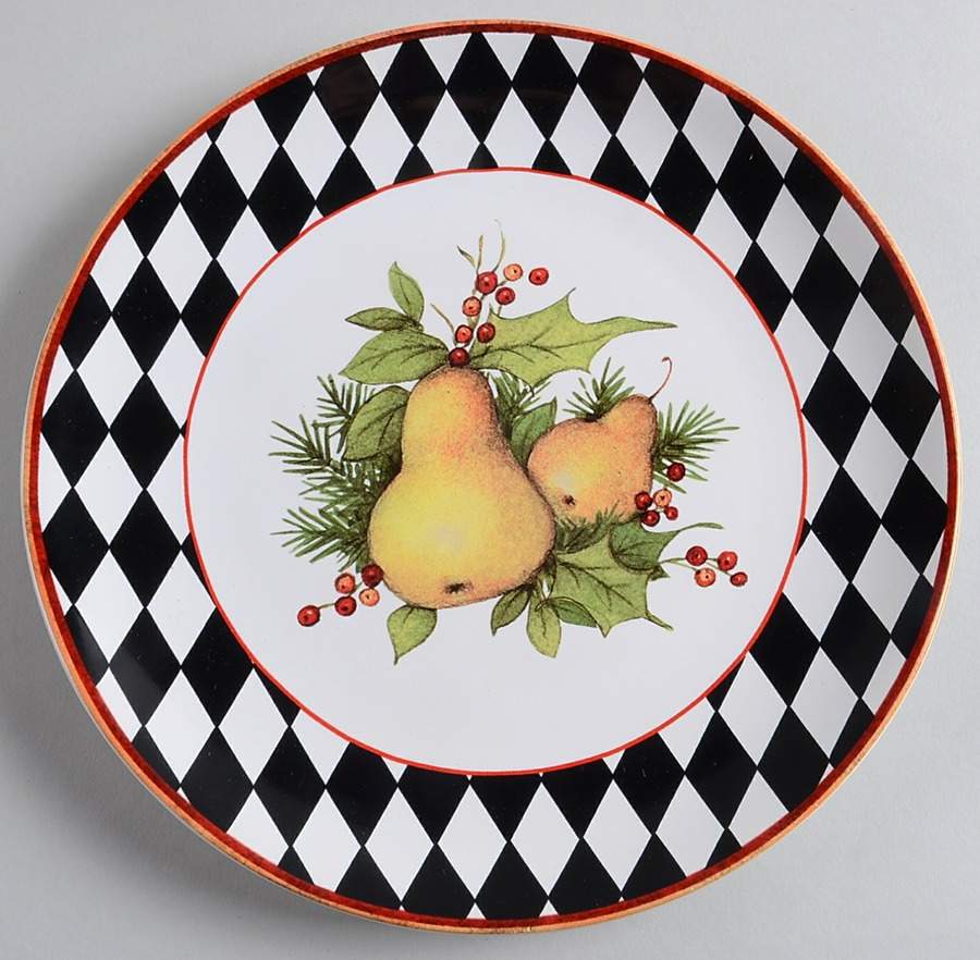 Holiday Harlequin Luncheon Plate by Certified International-1