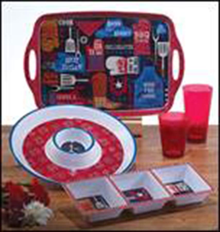 BBQ Bandit (Melamine) 19" Rectangular Handled Tray by Certified International-1