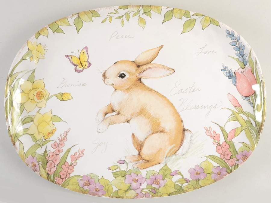 Bunny Patch 17" Oval Serving Platter by Certified International-1