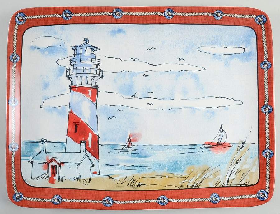 Coastal Life 16" Rectangular Serving Platter by Certified International-1
