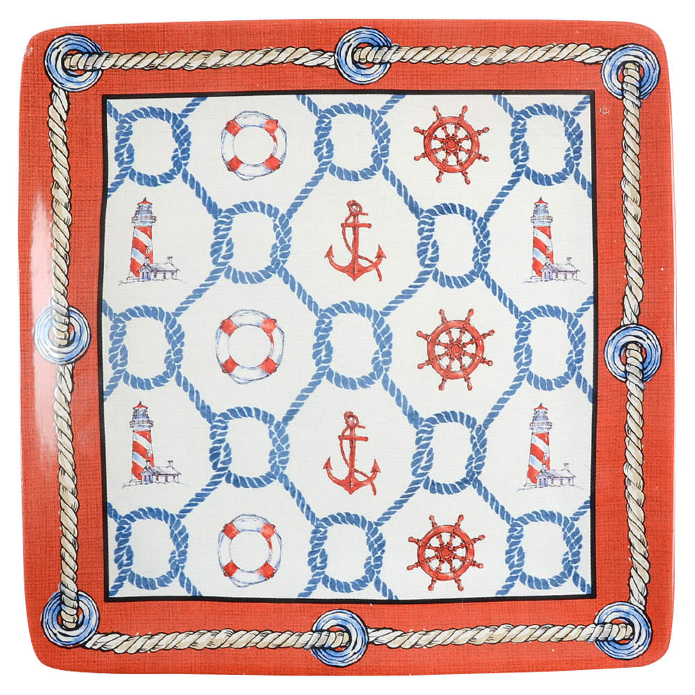 Coastal Life Square Dinner Plate by Certified International-1