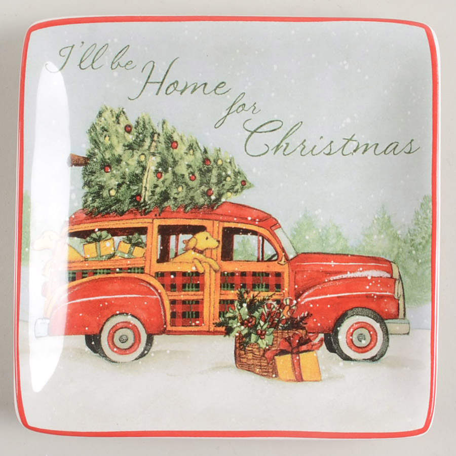 Home for Christmas Square Canape Plate by Certified International-1