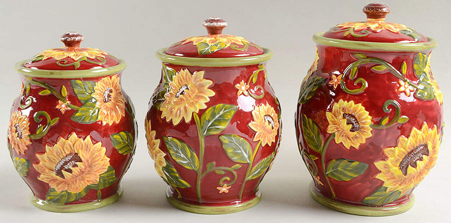 Sunflower Sunset (3 Piece) Canister Set (Box Set) by Certified International-1