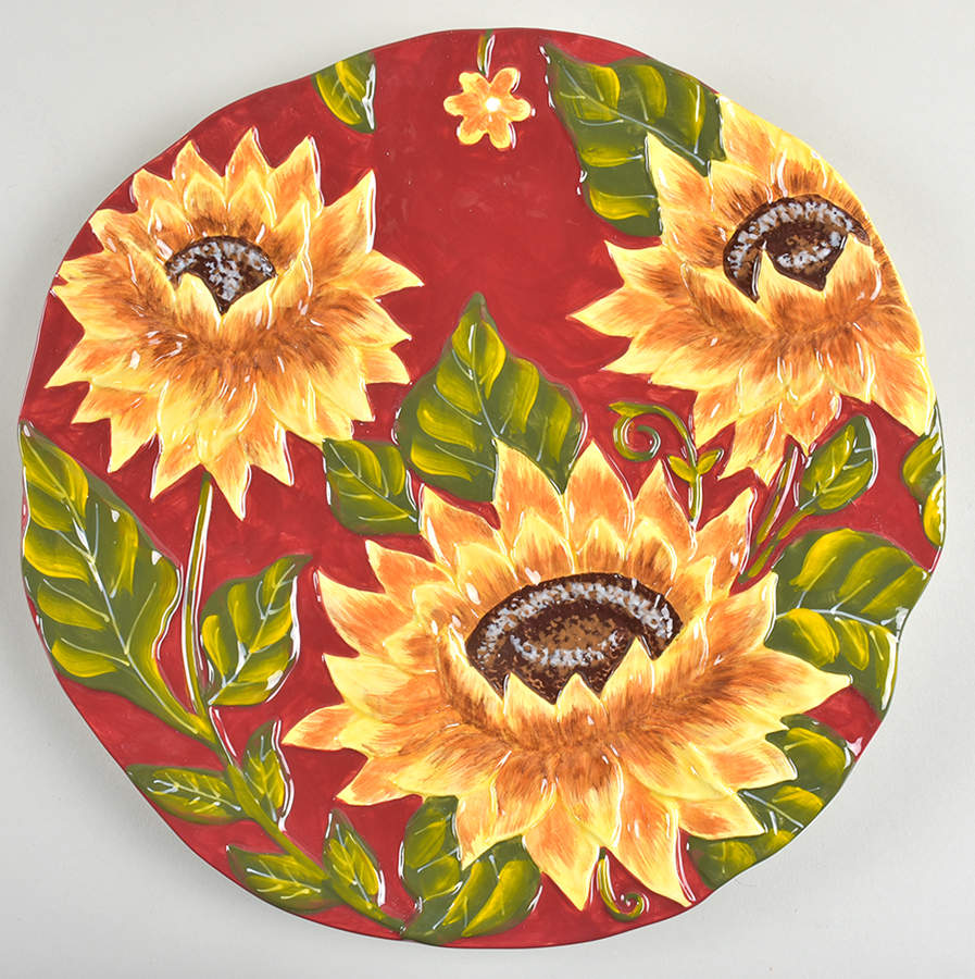 Sunflower Sunset 13" Chop Plate (Round Platter) by Certified International-1