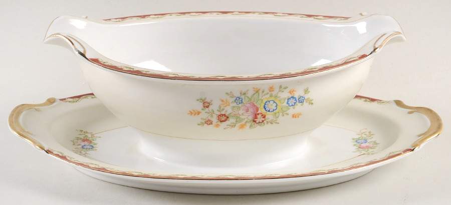 CWJ5 Gravy Boat with Attached Underplate by Cosmos Ware Japan-1
