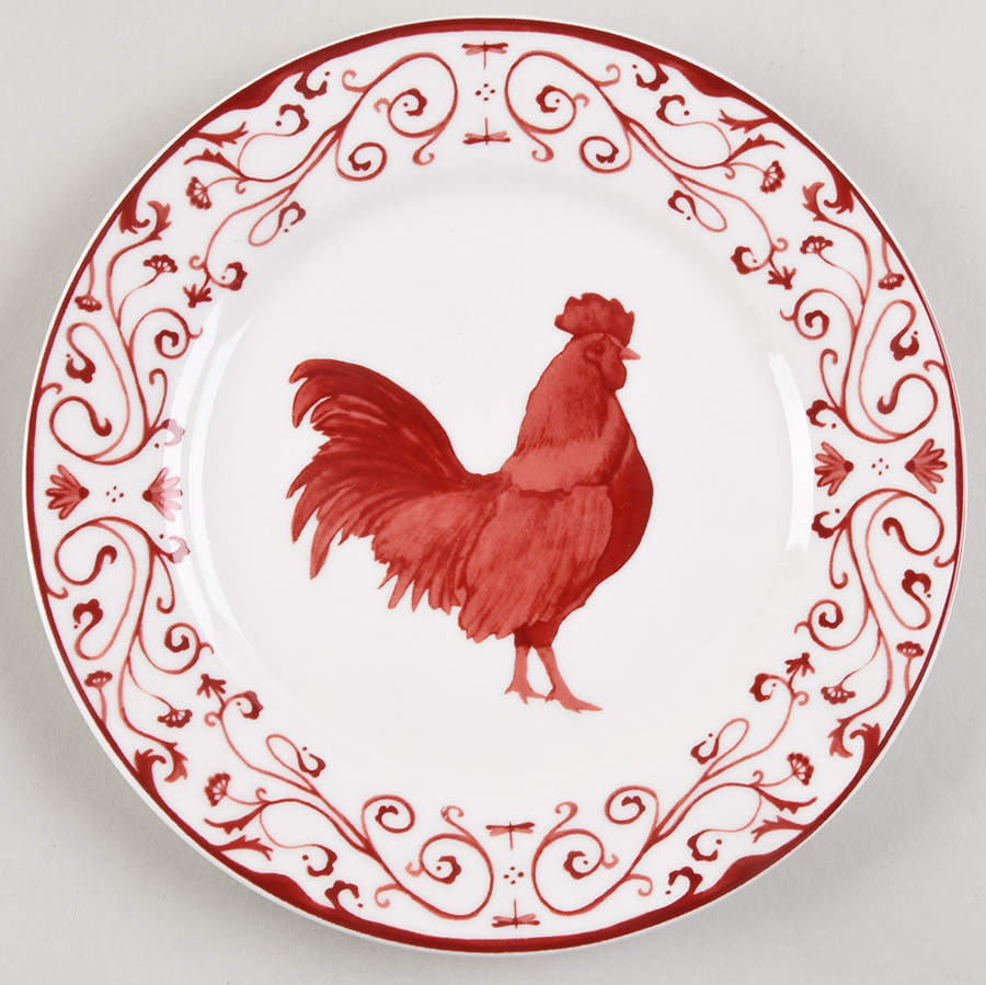 Country Toile Red Salad Plate by Canterbury Potteries-1