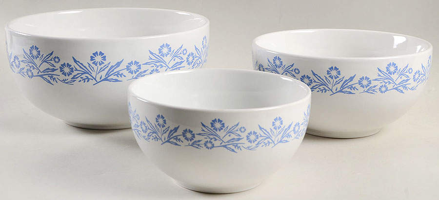 Cornflower 60th Anniversary (3 Piece) Mixing Bowl Set by Corning Corelle-1