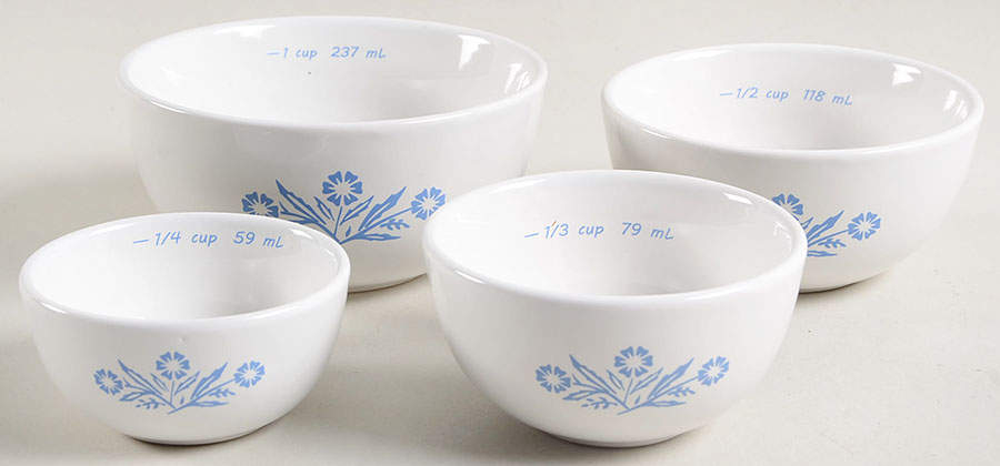 Cornflower 60th Anniversary Measuring Cup Set (1 Cup,1/2 Cup,1/3 Cup,1/4 Cup) by Corning Corelle-1