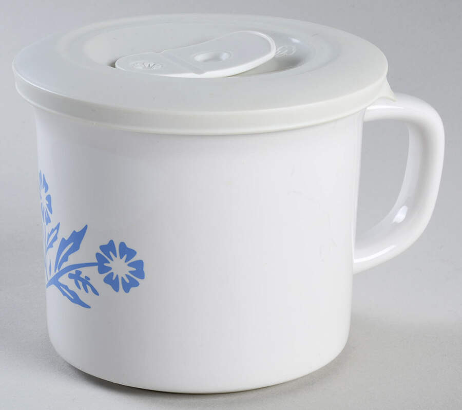 Cornflower 60th Anniversary Mug & Vented Plastic Lid by Corning Corelle-1