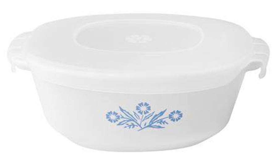 Cornflower 60th Anniversary Individual Baker & Plastic Lid by Corning Corelle-1