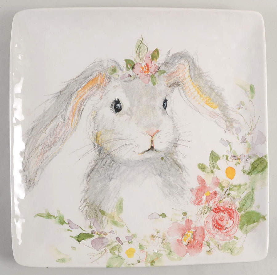 Sweet Bunny 12" Square Serving Platter by Certified International-1
