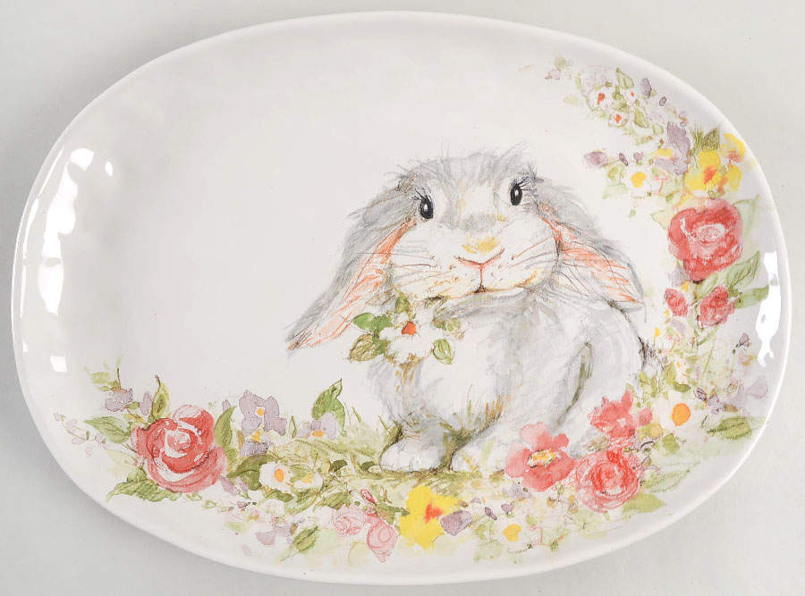 Sweet Bunny 17" Oval Serving Platter by Certified International-1
