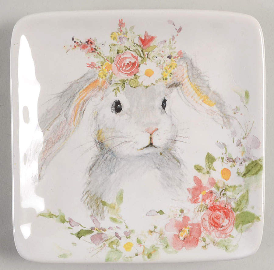 Sweet Bunny Square Canape Plate by Certified International-1