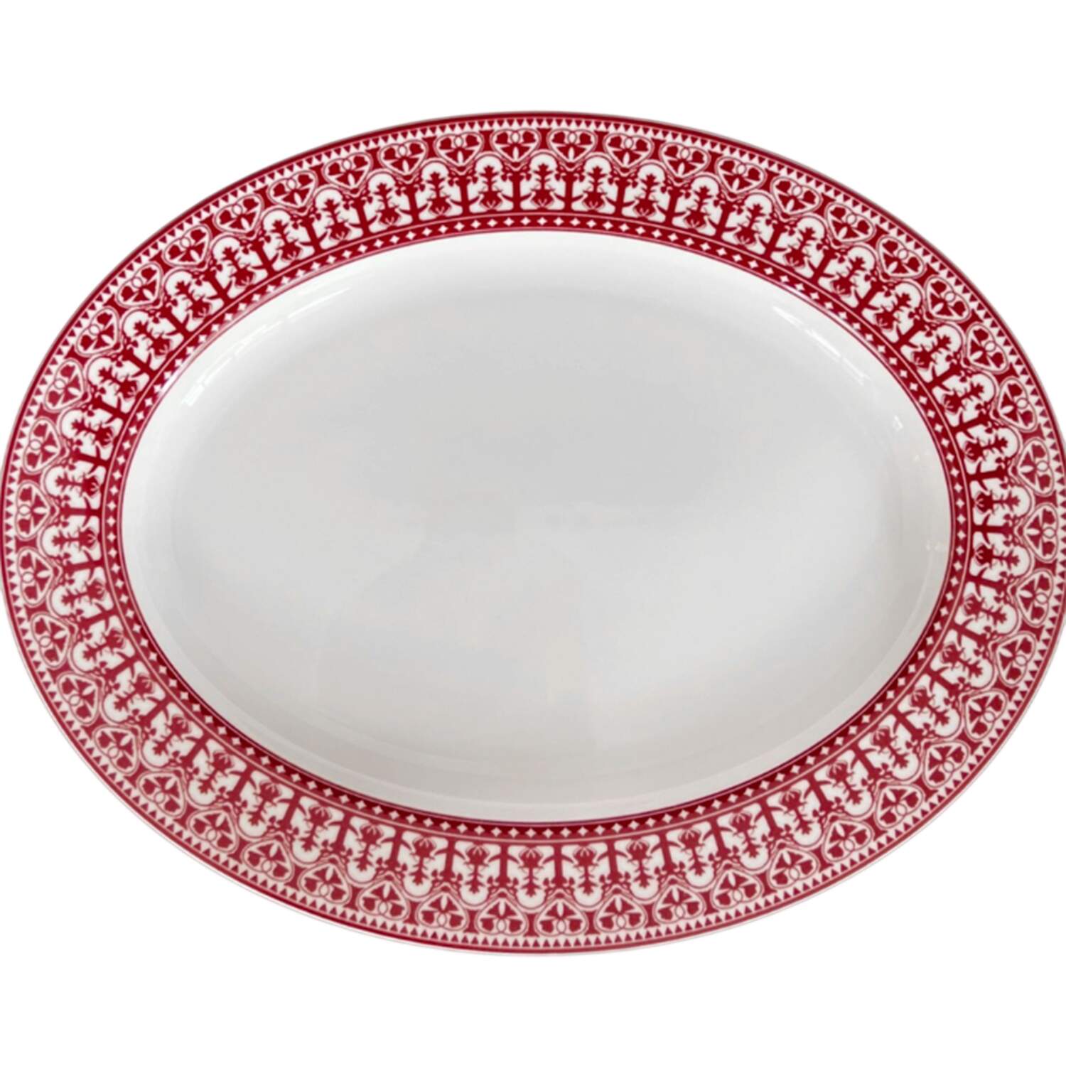 Casablanca Crimson 16" Oval Serving Platter by Caskata-1