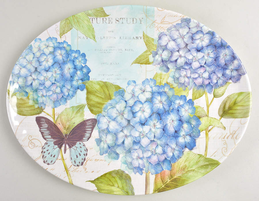 Hydrangea Garden (Melamine) 18" Oval Serving Platter by Certified International-1