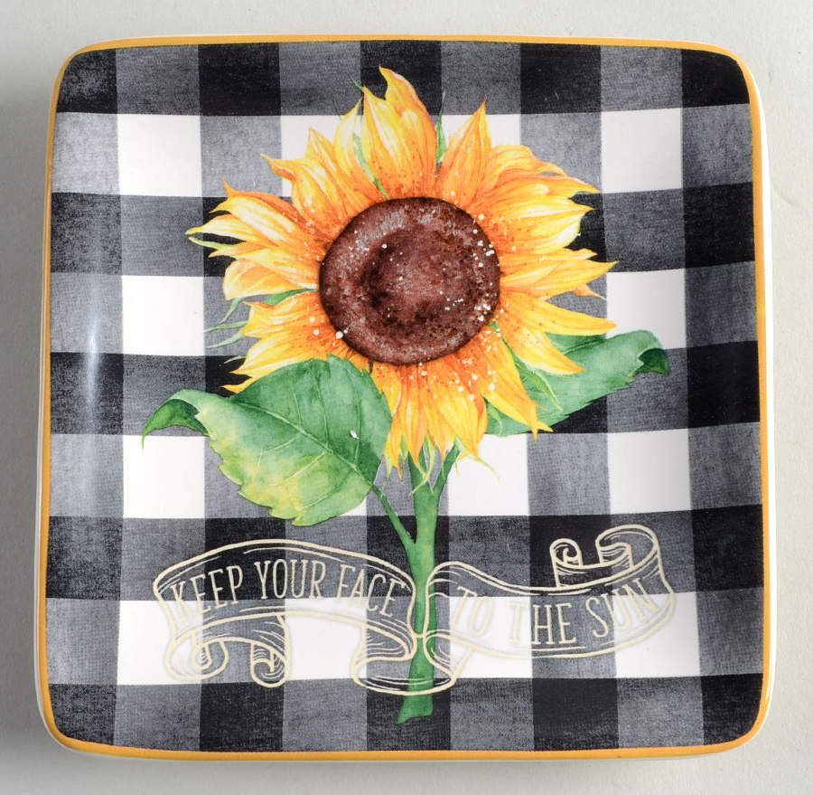 Sunflower Fields Square Canape Plate by Certified International-1