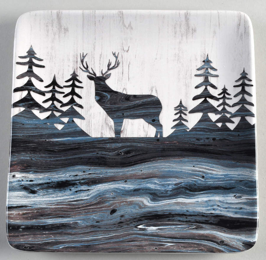 Fluidity Lodge Square Dessert Plate by Certified International-1