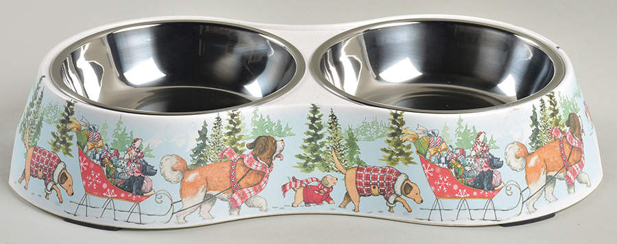 Special Delivery Double Pet Bowl with Metal Inserts by Certified International-1