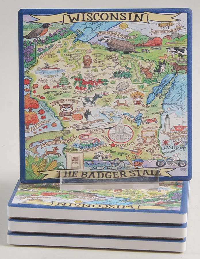 Adventure Destinations Coaster - Set of 4 Motif 7 by Certified International-1