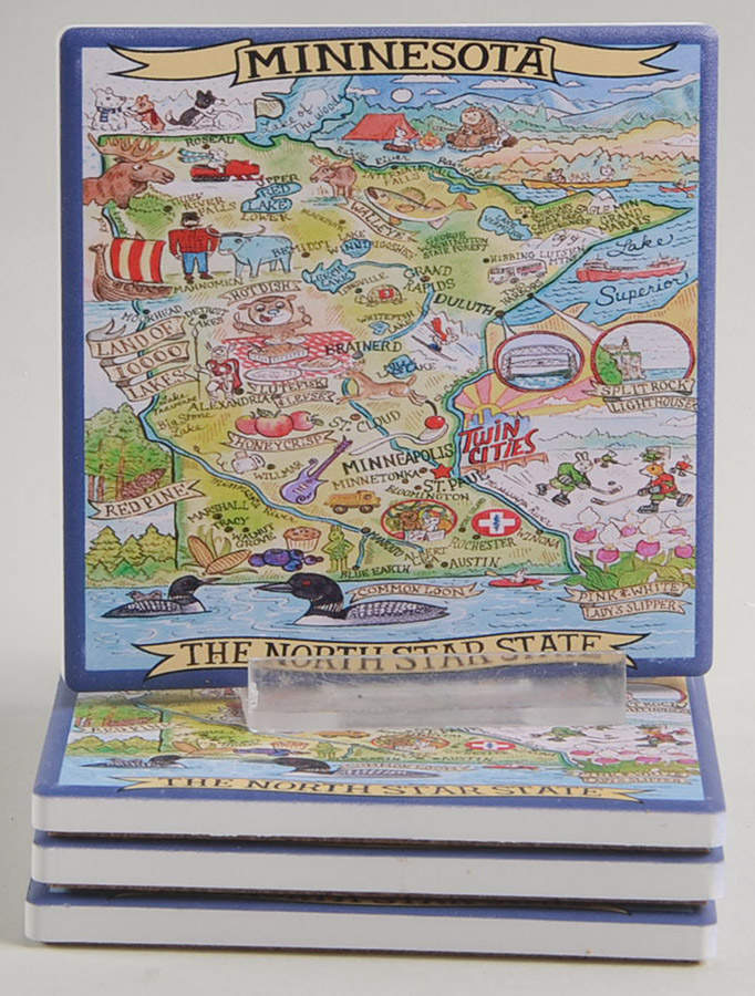 Adventure Destinations Coaster - Set of 4 Motif 14 by Certified International-1