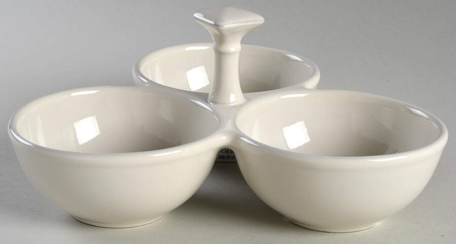 Cook and Host Cream 3 Part Condiment Server W/Center Handle by Casafina-1