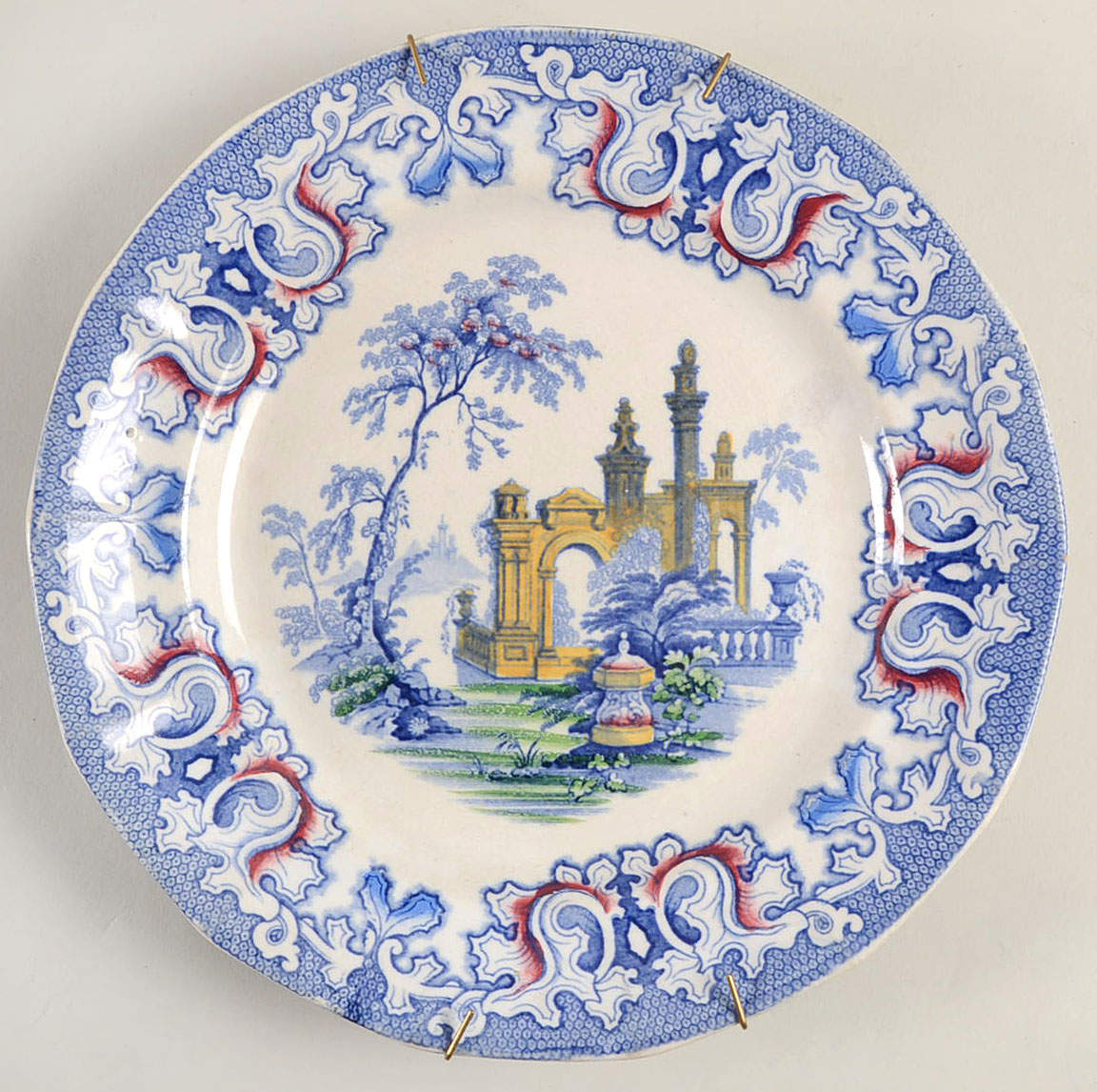 Athens Blue Multicolored Dinner Plate by Charles Meigh & Sons-1