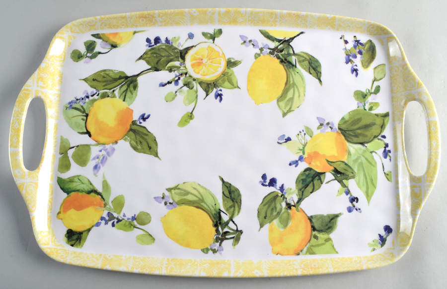 Lemon Zest 19" Rectangular Handled Tray by Certified International-1
