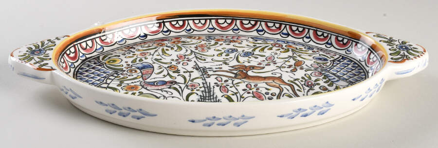 C461 13" Oval Handled Platter by Ceramicas de Coimbra-1