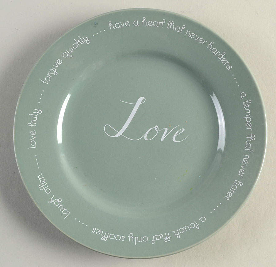 CIRCLES OF Love Green Salad Plate by Canterbury Potteries-1