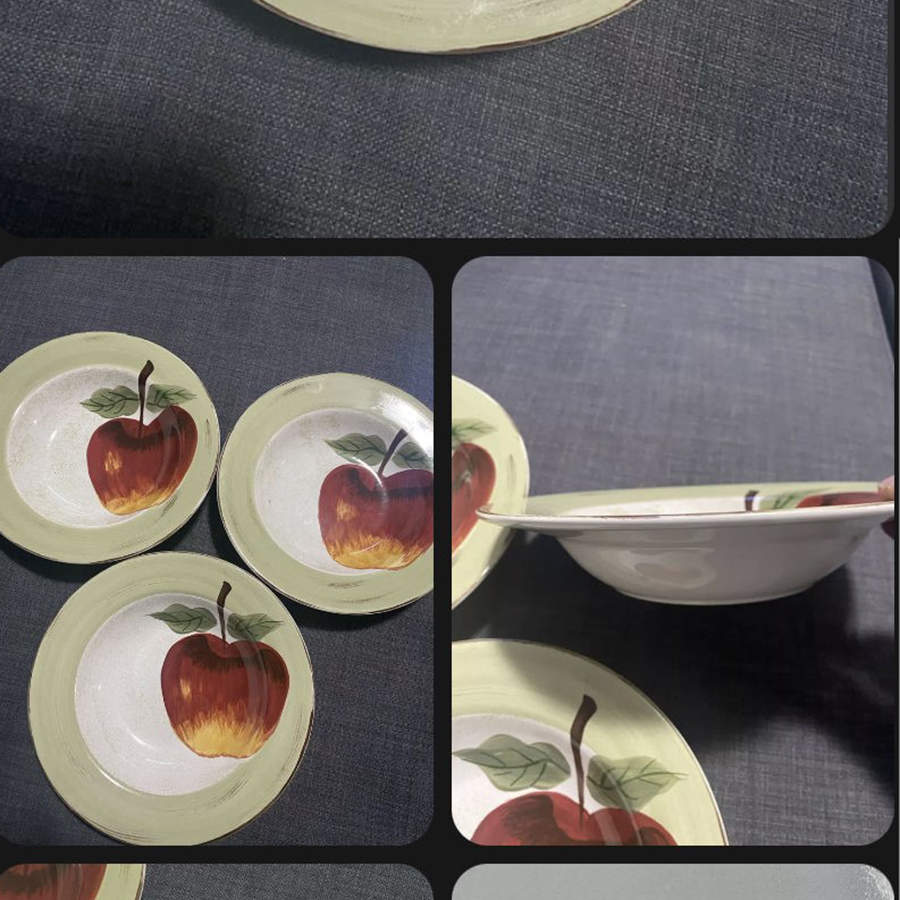 Apple Sauce Rim Soup Bowl by Cambridge Potteries-1