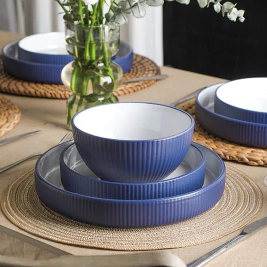 Larosso Dark Blue Dinner Plate by Christian Siriano New York-1