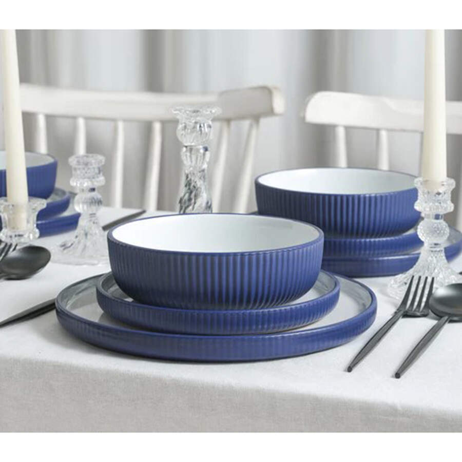 Laro Dark Blue Dinner Plate by Christian Siriano New York-1