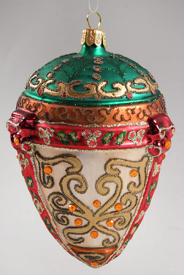 European Treasures Scroll Egg Ornament - With Box by Bombay-1