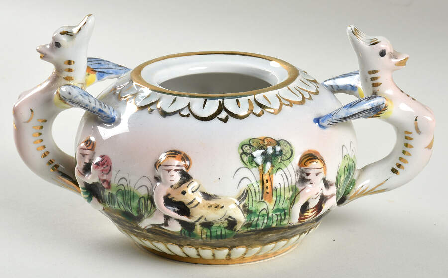 659 Sugar Bowl No Lid by Capo-di-Monte (Italy)-1