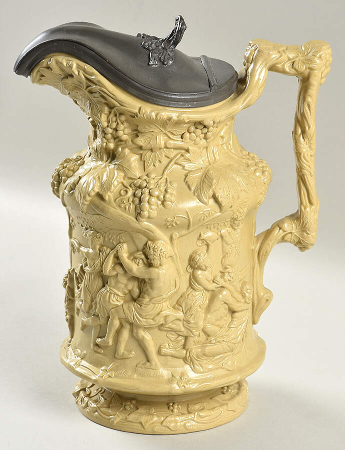 Bacchanalian Dance 48 Oz Jug & Metal Lid by Charles Meigh & Sons-1