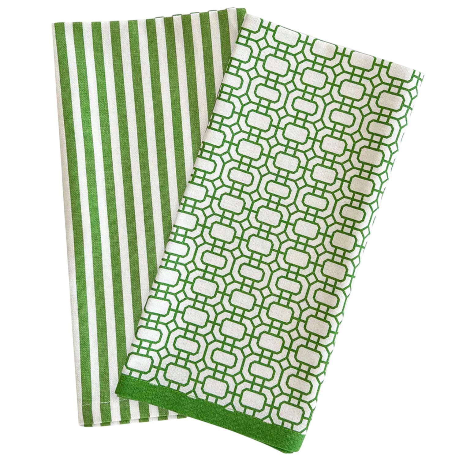 Newport Verde Green Cloth Kitchen Towel by Caskata-1
