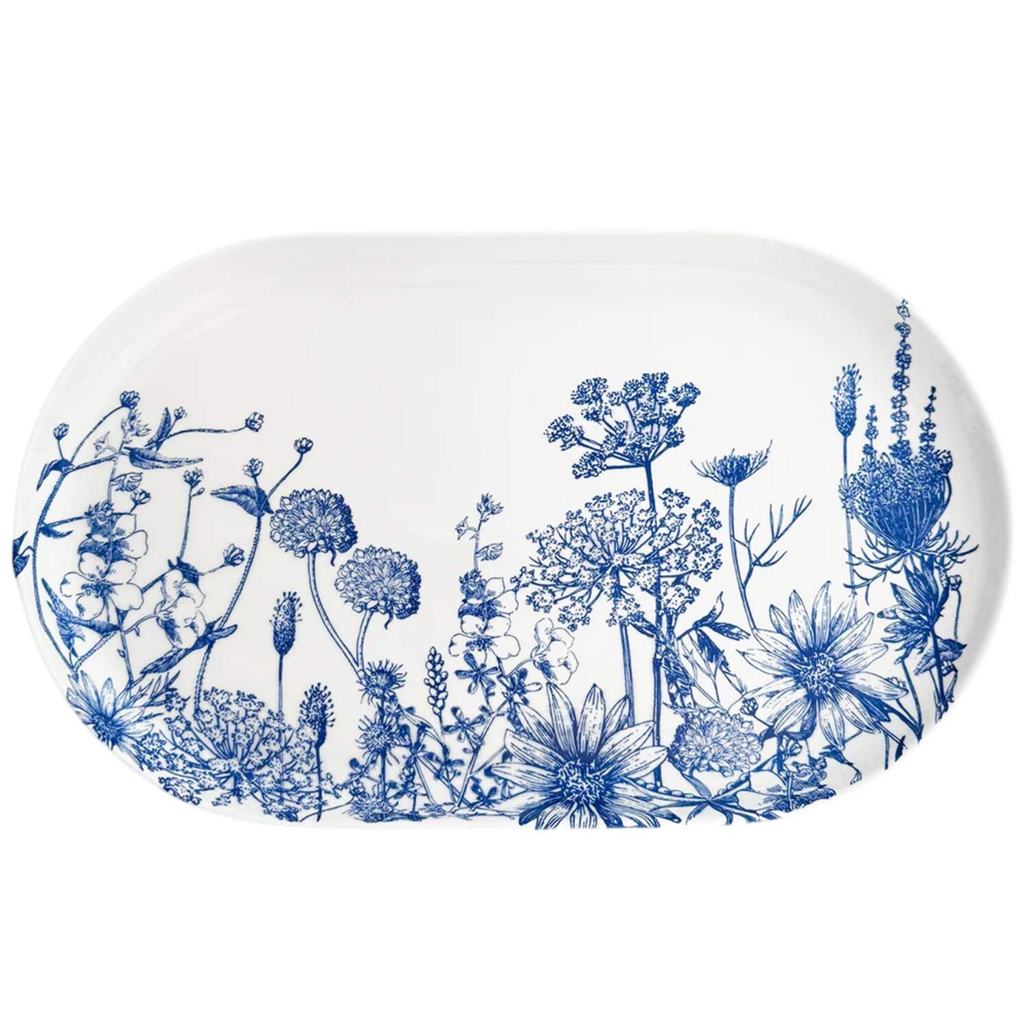 Summer Blues 16" Oval Serving Platter by Caskata-1