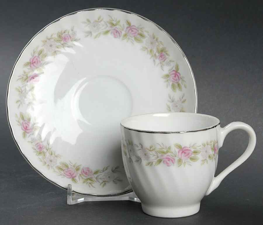 Teahouse Rose Flat Demitasse Cup & Saucer Set by Dansico-1