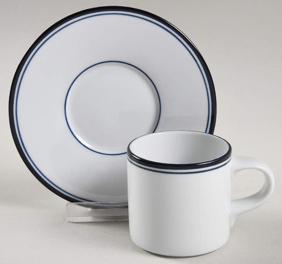 Allegro Blue (Portugal, Sri Lanka and Thailand) Flat Demitasse Cup & Saucer Set by Dansk-1