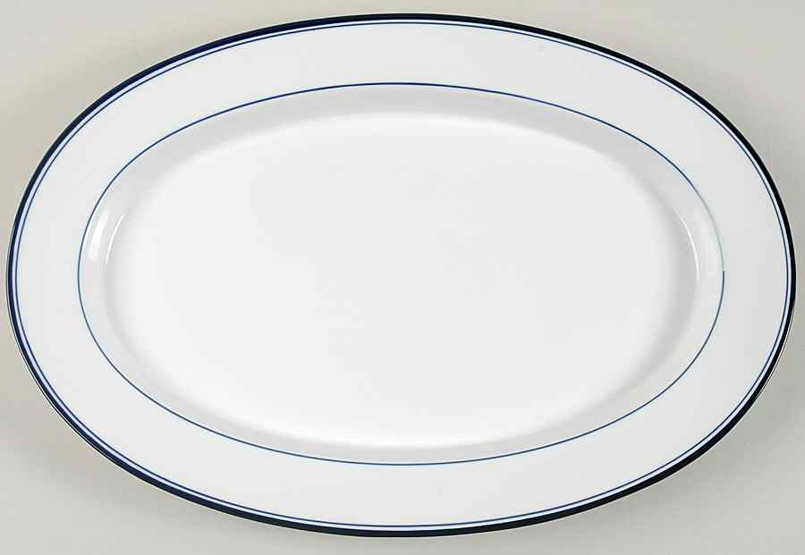 Allegro Blue (Portugal, Sri Lanka and Thailand) 16" Oval Serving Platter by Dansk-1