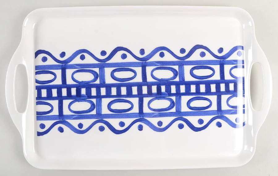 Arabesque (Sri Lanka, Phillipines) 15" Handled Melamine Serving Tray by Dansk-1