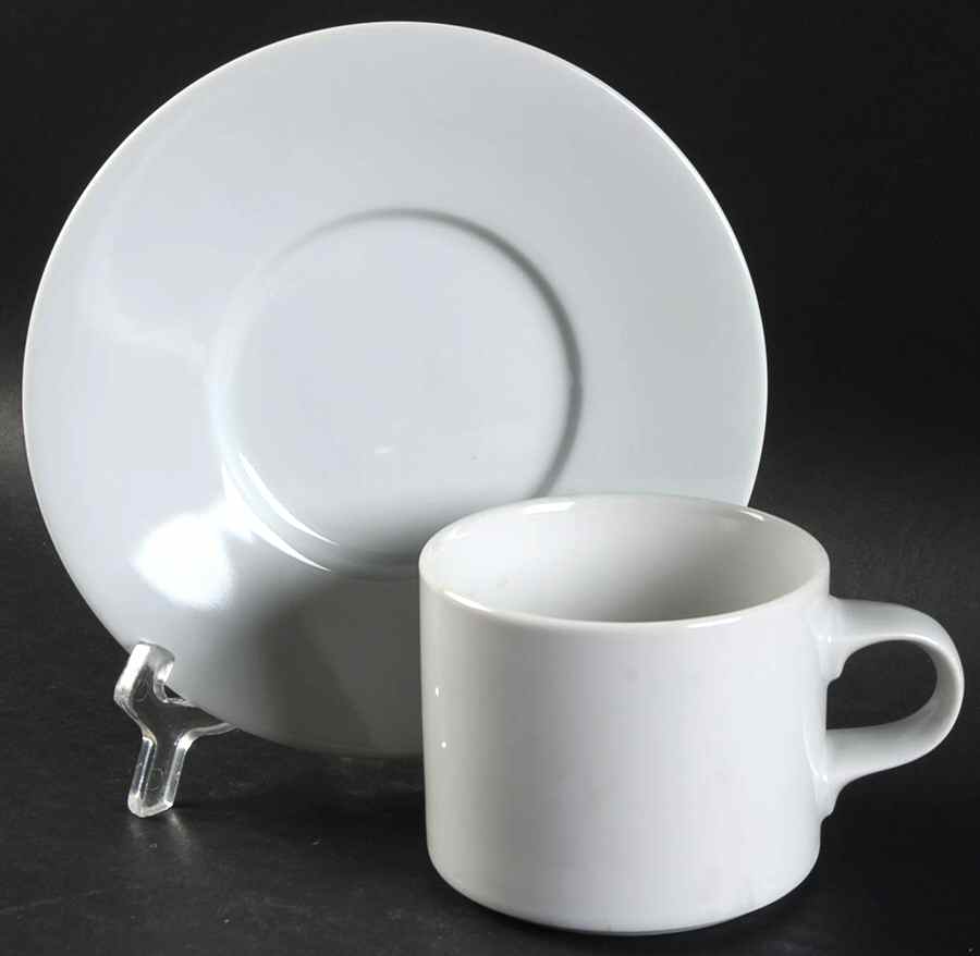 Bottelet White Flat Cup & Saucer Set by Dansk-1