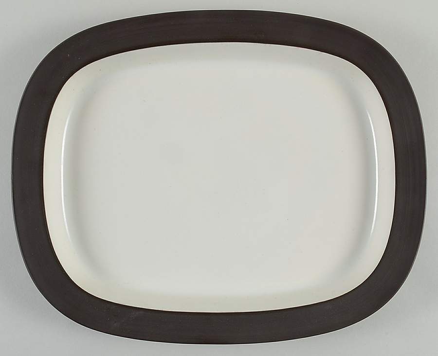 Flamestone Smooth Brown 14" Rectangular Serving Platter by Dansk-1