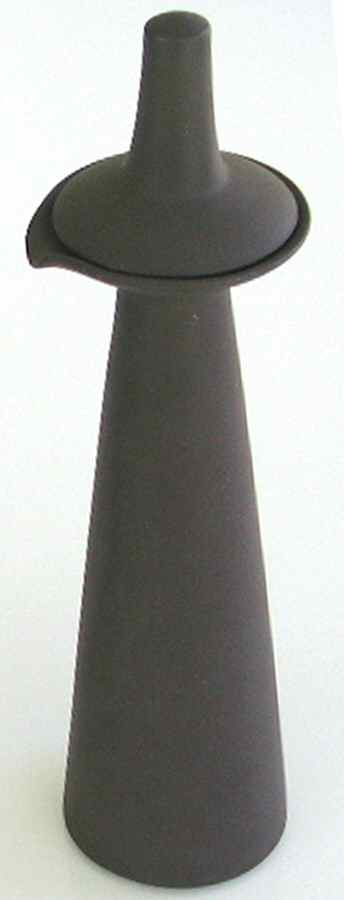 Flamestone Smooth Brown Oil Or Vinegar Cruet and Stopper by Dansk-1