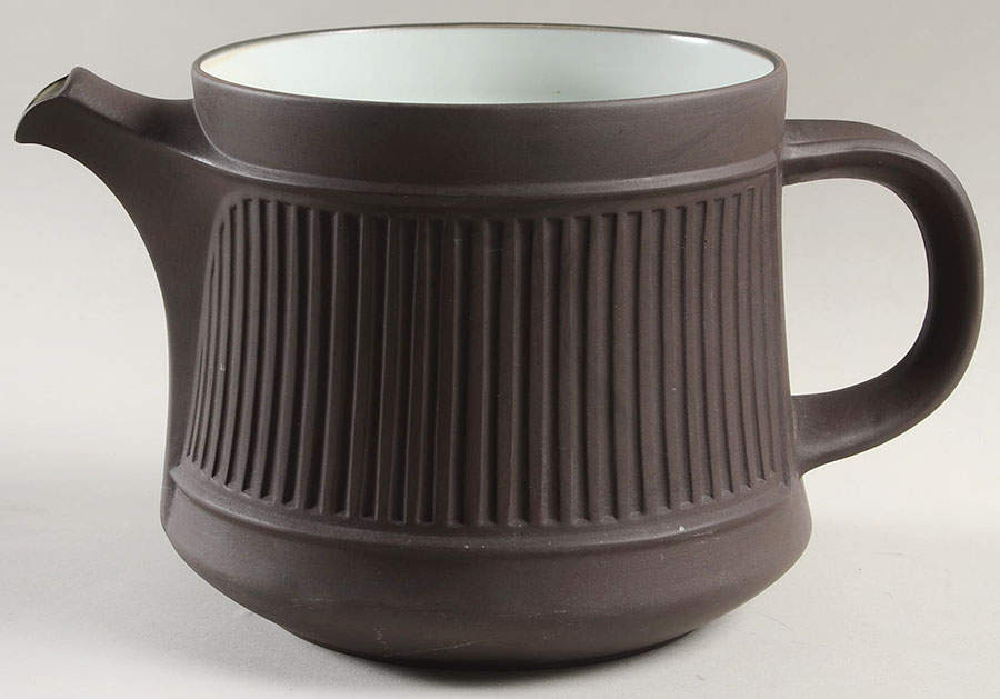 Flamestone Fluted Brown (Older) Teapot No Lid by Dansk-1